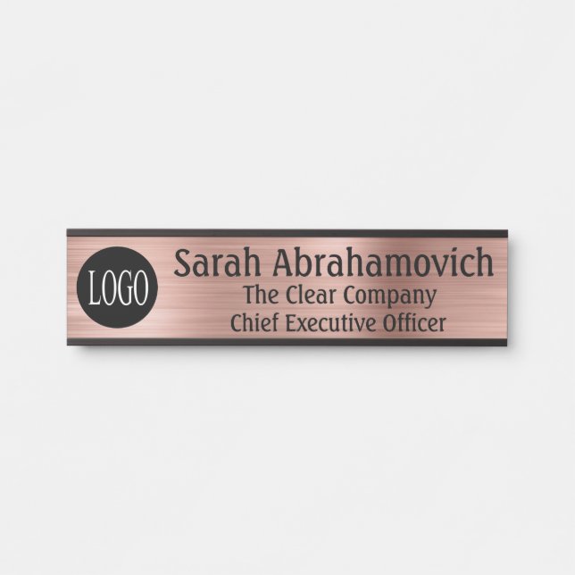Your Company Logo Office Door Sign Long Name (Front)