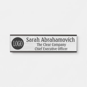 Your Company Logo Office Door Sign Long Name