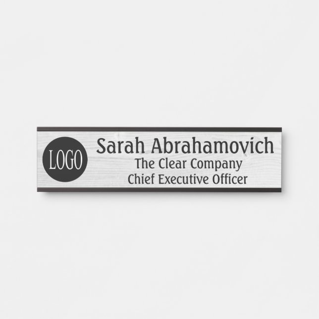 Your Company Logo Office Door Sign Long Name (Front)