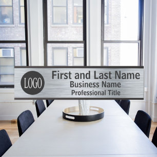 Your Company Logo Office Door Sign Metallic Look