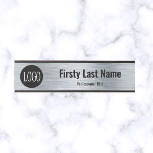 Your Company Logo Office Door Sign Metallic Look