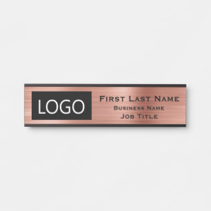 Your Company Logo Office Door Sign Rose Gold