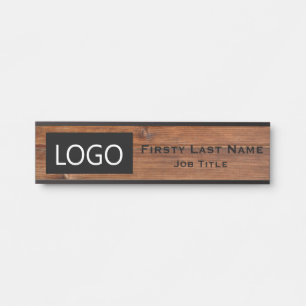 Your Company Logo Office Door Sign Rustic Wood