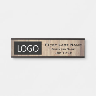 Your Company Logo Office Door Sign Rustic Wood