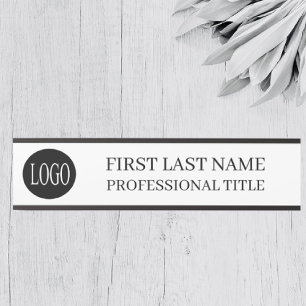 Your Company Logo Office Door Sign White and Black