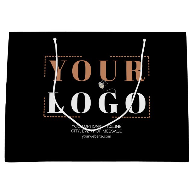 Your Company Logo Optional Custom Text Promotional Large Gift Bag (Front)