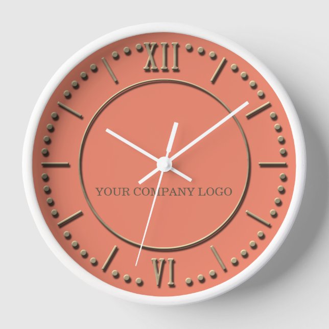YOUR COMPANY LOGO,personalised,add your text Clock (Front)
