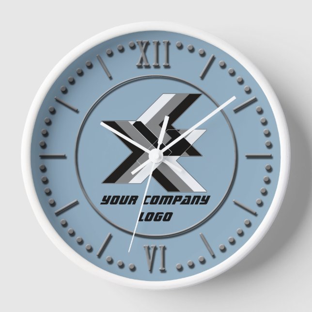 YOUR COMPANY LOGO,personalised,add your text Clock (Front)