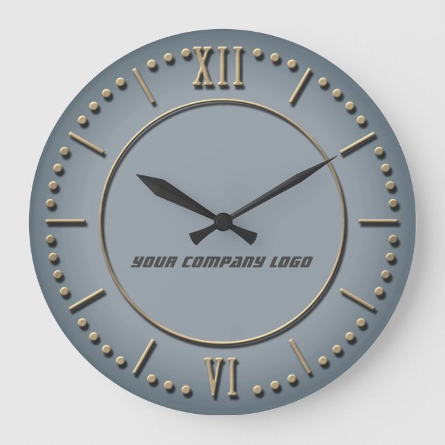 YOUR COMPANY LOGO,personalised,add your text Large Clock (Front)