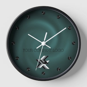 YOUR COMPANY LOGO,personalised,add your text Large Clock