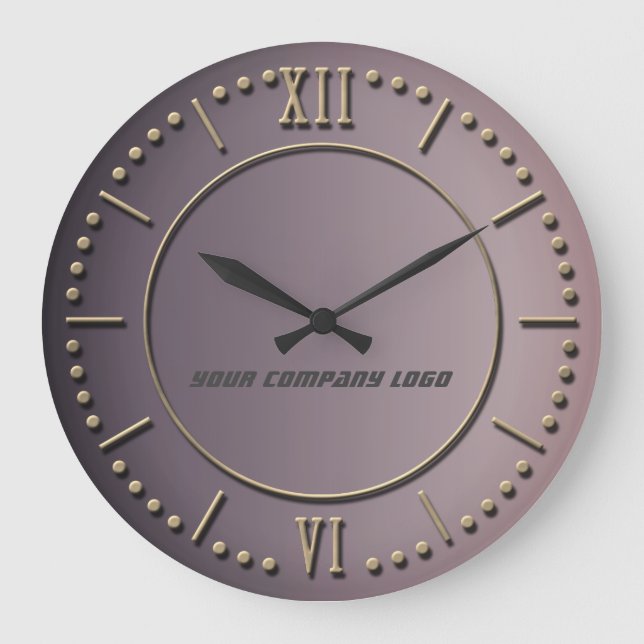 YOUR COMPANY LOGO,personalised,add your text Large Clock (Front)
