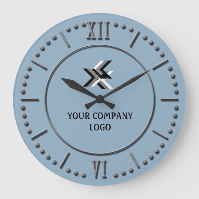 YOUR COMPANY LOGO,personalised,add your text Large Clock (Front)