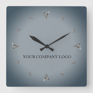 YOUR COMPANY LOGO,personalised,add your text Large Square Wall Clock