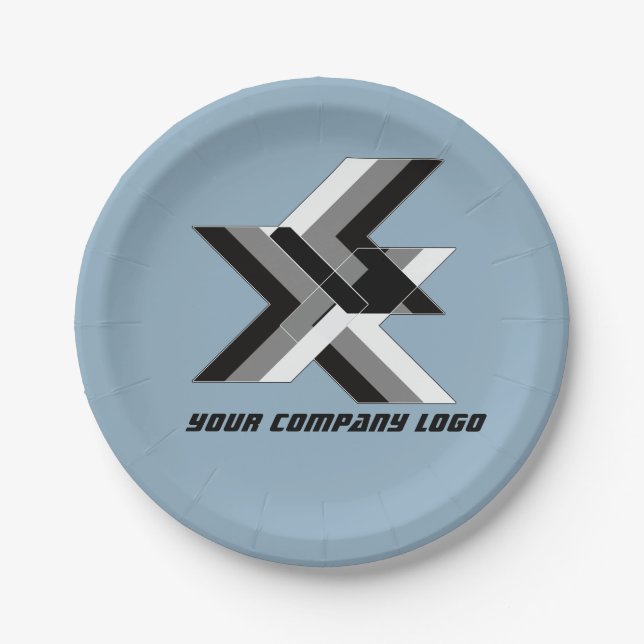 YOUR COMPANY LOGO,personalised,add your text Paper Plate (Front)