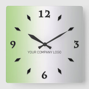 YOUR COMPANY LOGO, personalised,add your text squa Square Wall Clock