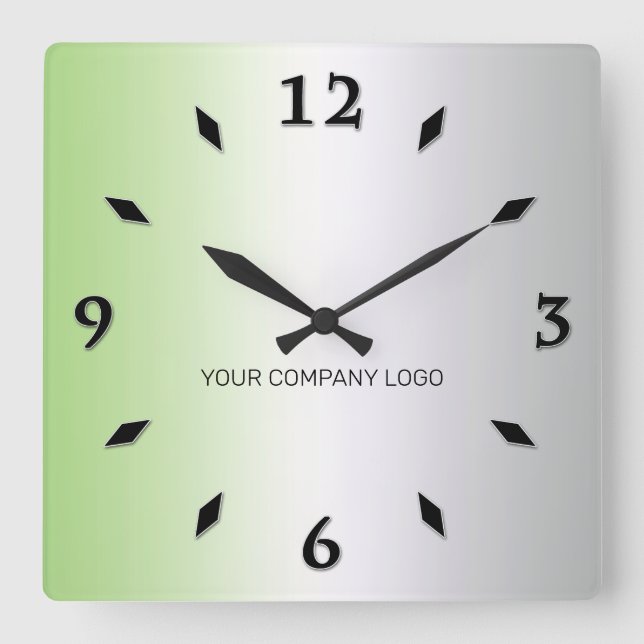 YOUR COMPANY LOGO, personalised,add your text squa Square Wall Clock (Front)
