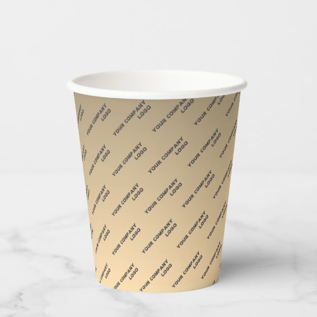 YOUR COMPANY LOGO,personalised,add your text Squar Paper Cups (Front)