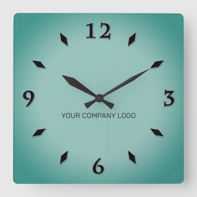 YOUR COMPANY LOGO,personalised,add your text Squar Square Wall Clock (Front)