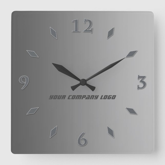 YOUR COMPANY LOGO,personalised,add your text Square Wall Clock (Front)