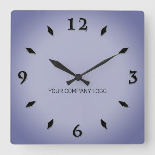 YOUR COMPANY LOGO,personalised,add your text Square Wall Clock
