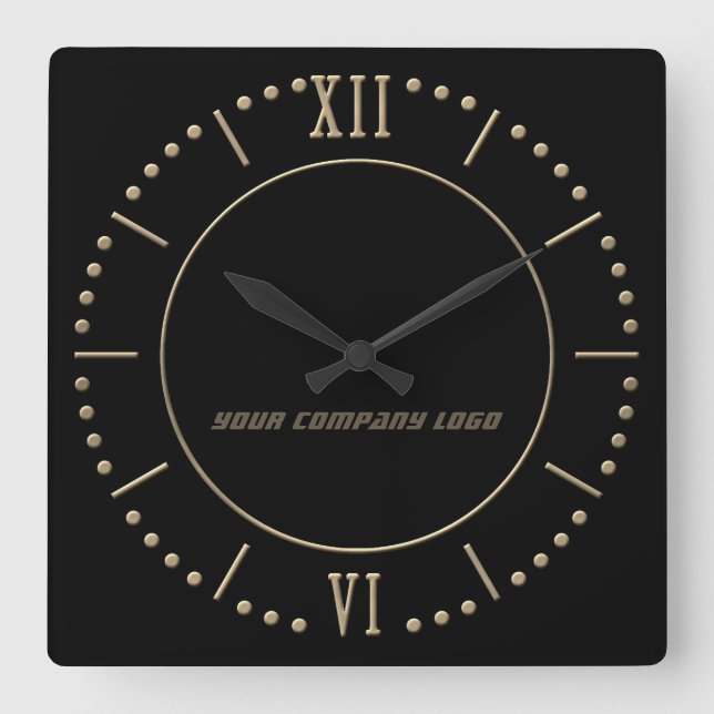 YOUR COMPANY LOGO,personalised,add your text Square Wall Clock (Front)