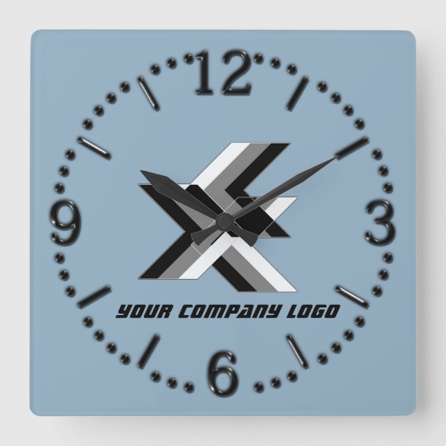 YOUR COMPANY LOGO,personalised,add your text Square Wall Clock (Front)