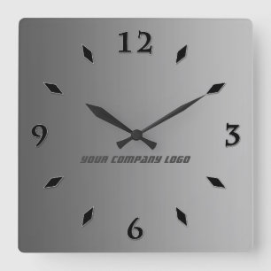 YOUR COMPANY LOGO,personalised,add your text Square Wall Clock