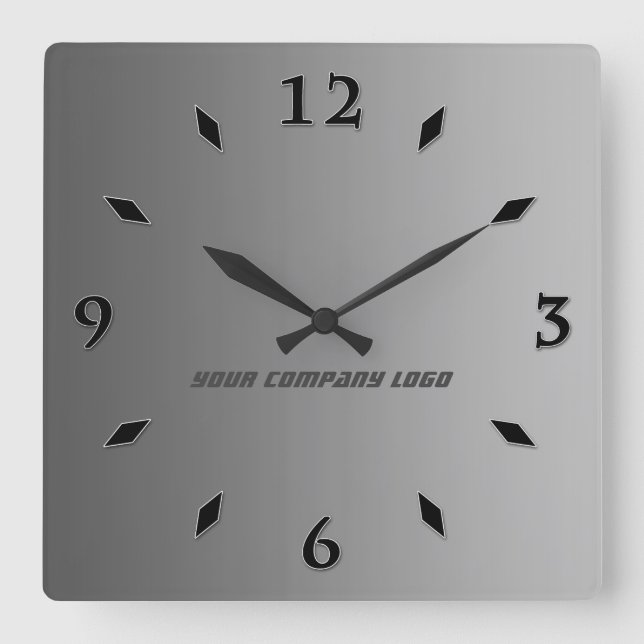 YOUR COMPANY LOGO,personalised,add your text Square Wall Clock (Front)