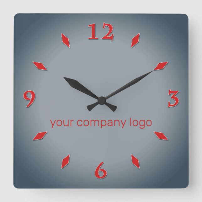 YOUR COMPANY LOGO,personalised,add your text Square Wall Clock (Front)