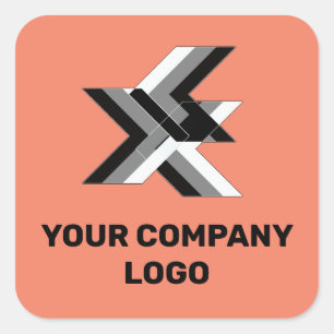 YOUR COMPANY LOGO,personalised Square Sticker