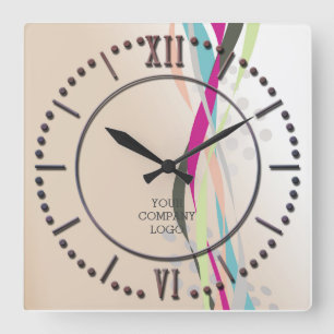 YOUR COMPANY LOGO,personalised Square Wall Clock