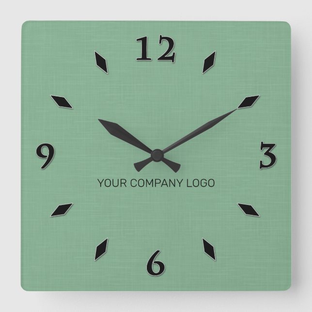 YOUR COMPANY LOGO,personalized,add your text Squar Square Wall Clock (Front)
