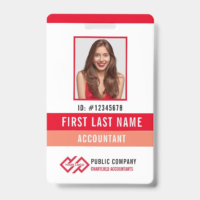 Your Company Logo Photo Name ID Badge (Front)