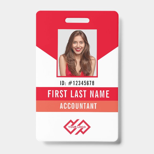 Your Company Logo Photo Name ID Badge (Front)