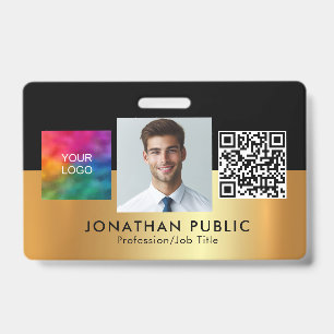 Your Company Logo QR Code Employee Photo ID Badge