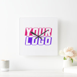 Your Company Logo Square Wall Clock