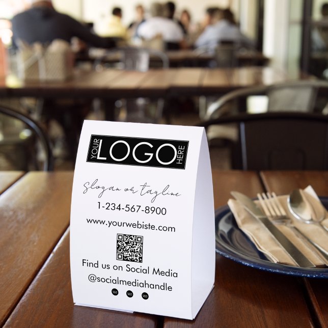 Your Company Logo Storefront QR Code Social Media (Insitu(Restaurant))