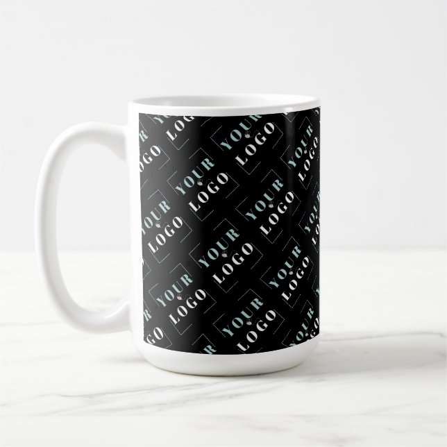 Your Company Logo Template Custom Black Coffee Mug (Left)