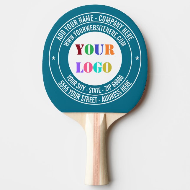 Your Company Logo Text Branded Ping Pong Paddle (Front)