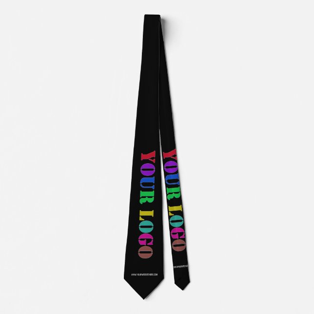 Your Company Logo Text Business Tie Custom Colour (Front)