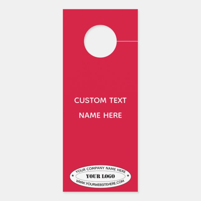 Your Company Logo Text Door Hanger - Choose Colour (Back)
