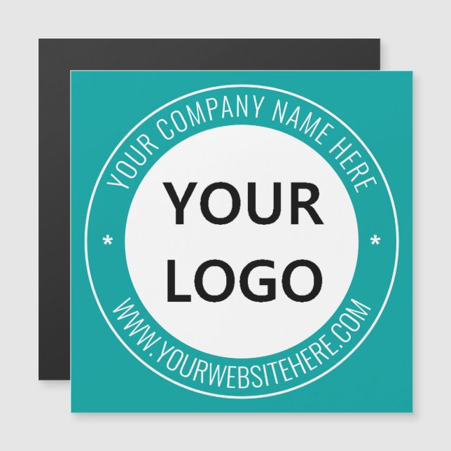 Your Company Logo Text Magnetic Business Card (Front/Back)