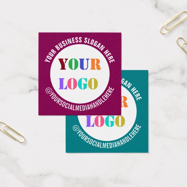 Your Company Logo Text Social Media Business Cards (Office)