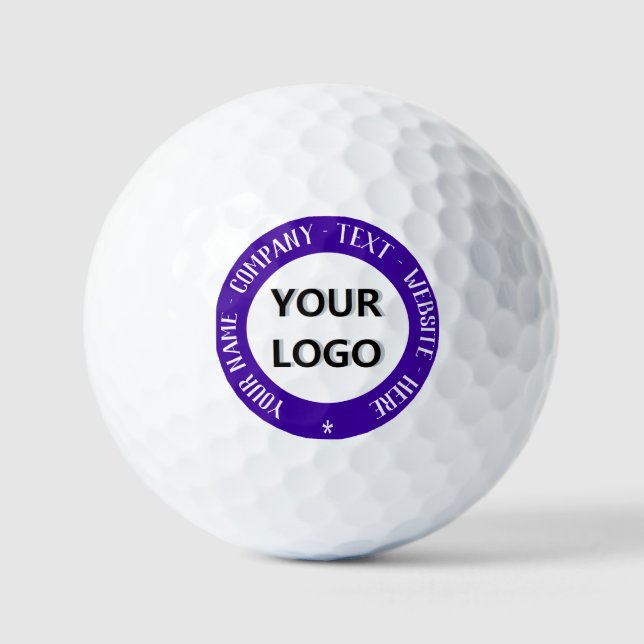 Your Company Logo Text Stamps Golf Balls Template (Front)