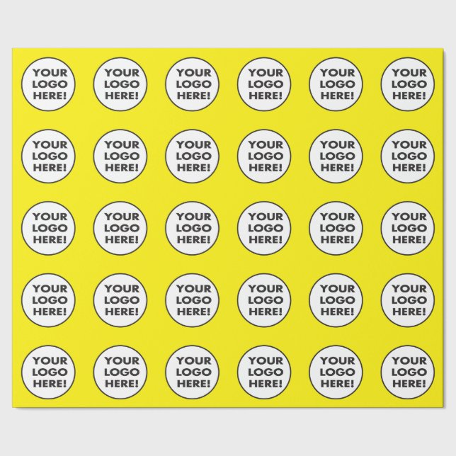 Your Company Logo - Yellow Background Wrapping Paper (Seam)