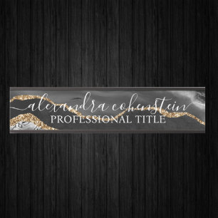 Your Company Office Door Sign Black and Gold