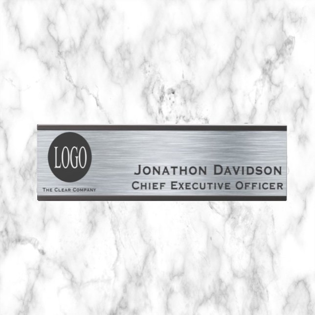 Your Company Office Door Sign Silver Metallic Look (Creator Uploaded)