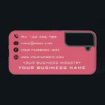 Your Company Promotional Business Card Design Samsung Galaxy Case<br><div class="desc">Custom Colours and Font - Your Business Company Promotional Personalised - Office Text - Name Professional or Personal Modern Customisable Gift - Add Your Business Name - Company / Business Sector - Industry / Phone / E-mail / Website / Facebook - Contact Information - Choose / Add Your Favourite Background...</div>