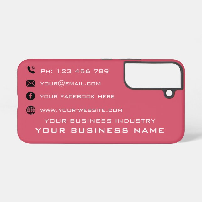Your Company Promotional Business Card Design Samsung Galaxy S22 Case (Back Horizontal)