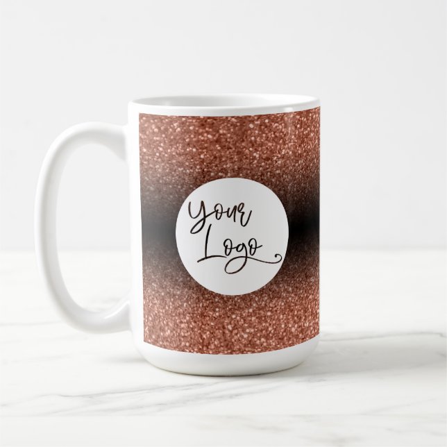 Your Corporate Logo, Copper and Black Ombre Coffee Mug (Left)